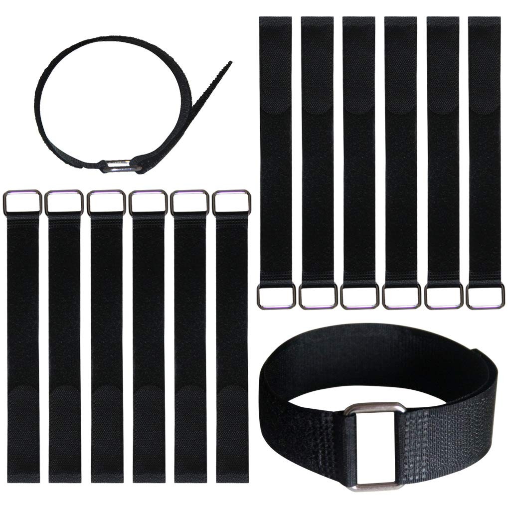 12 Pcs Reusable Hook and Loop Cinch Straps Fastening Securing Straps