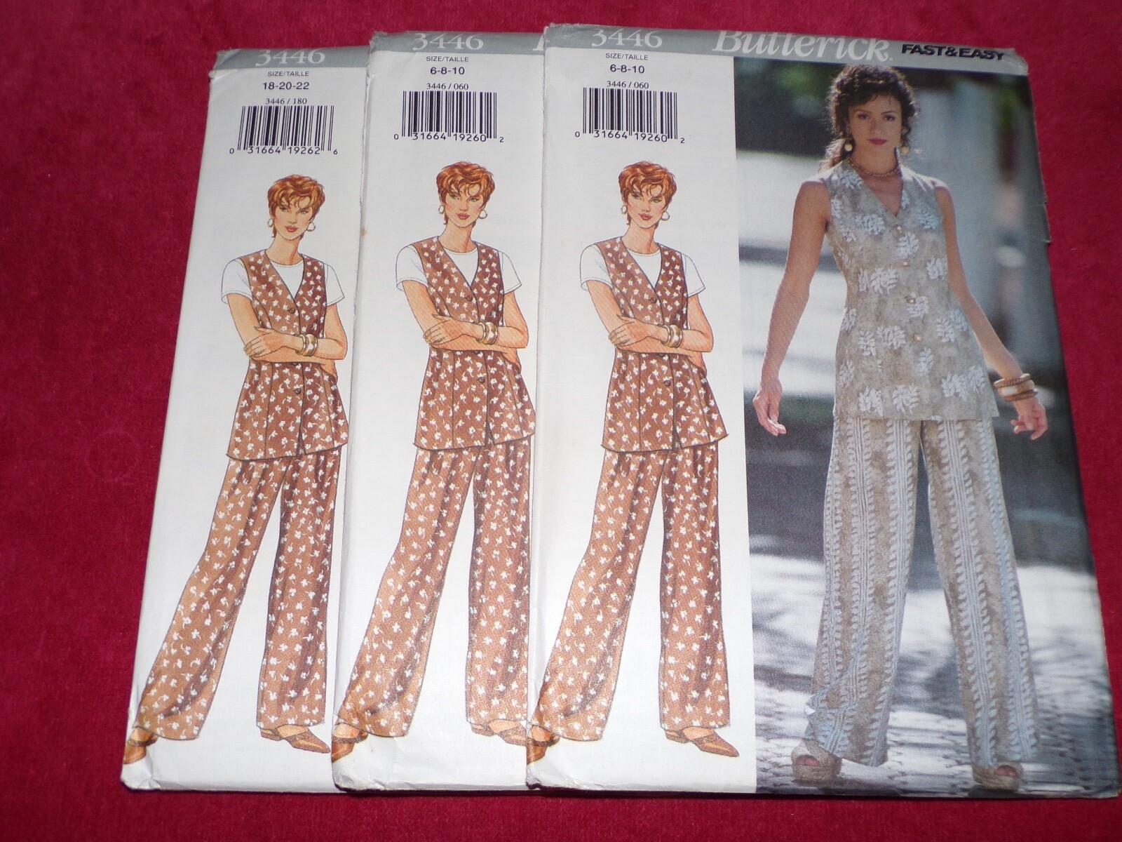 💐UNCIRCULATED BUTTERICK #3446 - LADIES LONG SUMMER TOP & PANTS PATTERN 6-22  FF