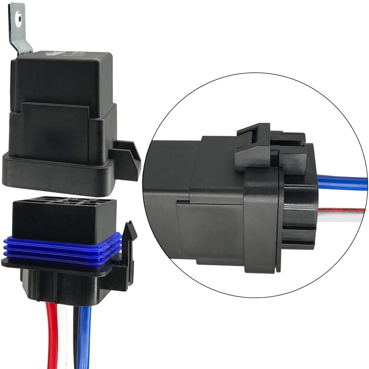 4-pin 80/60AMP 12VDC Waterproof Relay Kit, SPST Automotive Relays, Pack of 1