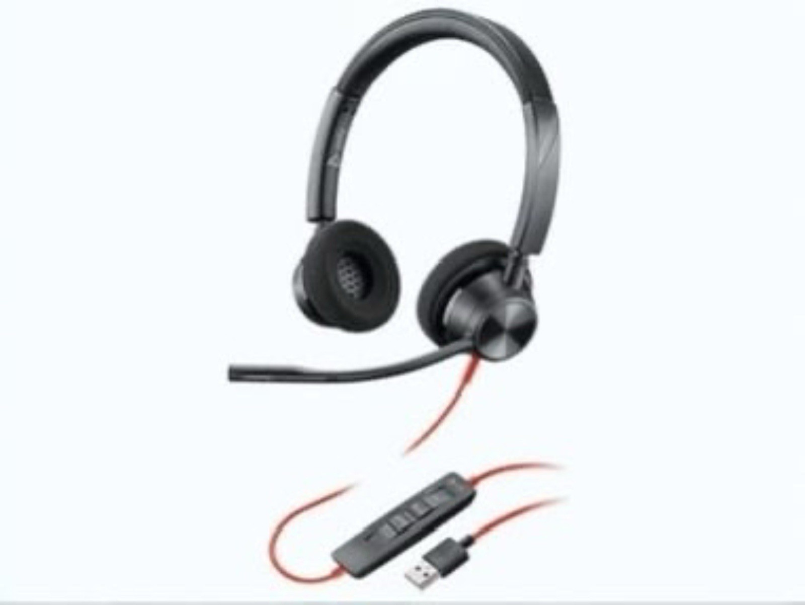 New POLY Blackwire 3320 Stereo On-the-Ear Computer USB-C Headset Black BW3320-M
