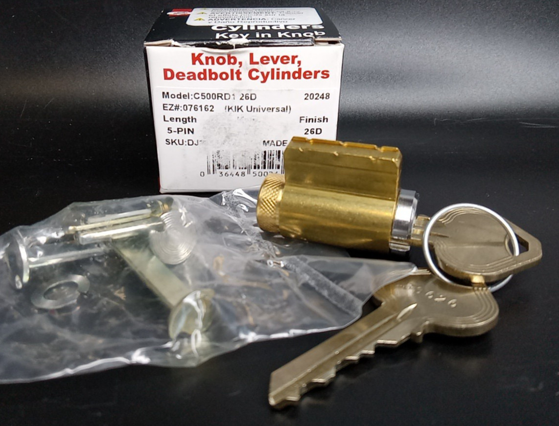 C500RD1 26D Key In Knob Cylinder LSDA NOS Two Keys