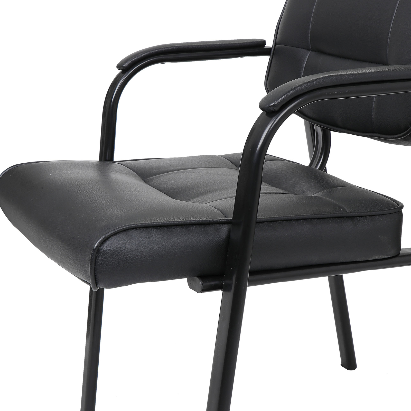 HomGarden Leather Guest Chair Office Desk w/Metal Frame Waiting Room Chair