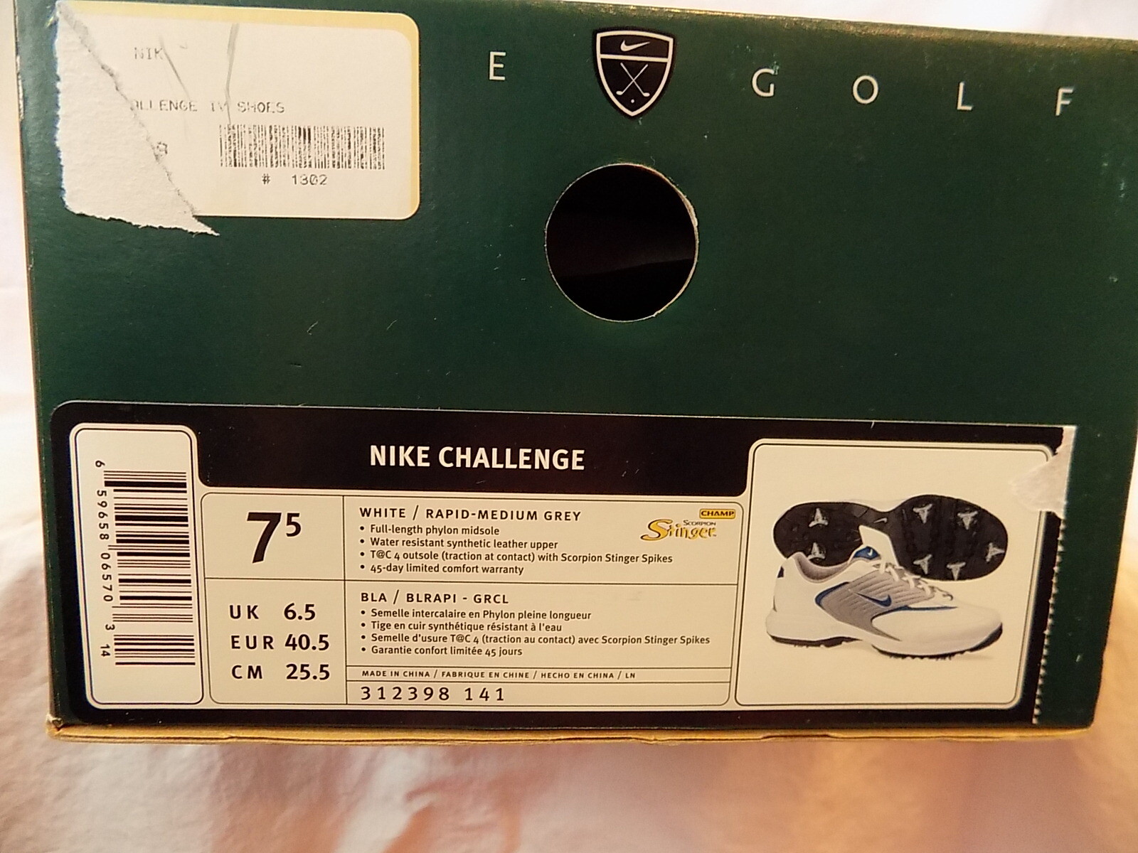 NIB NIKE GOLF Nike Challenge Golf Shoes Mens Size 7.5 White/Gray/Blue