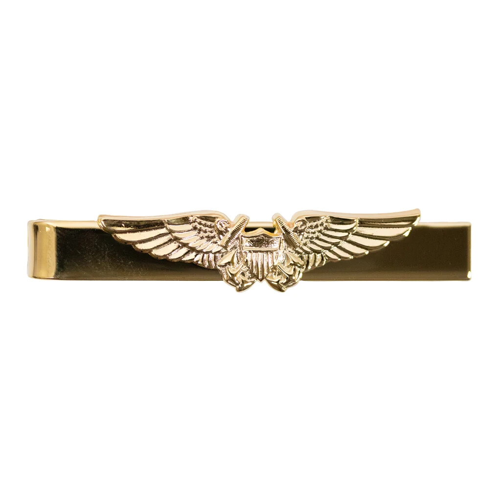 US Navy Flight Officer Tie Clasp ~ Gold Tone Tie Clasp