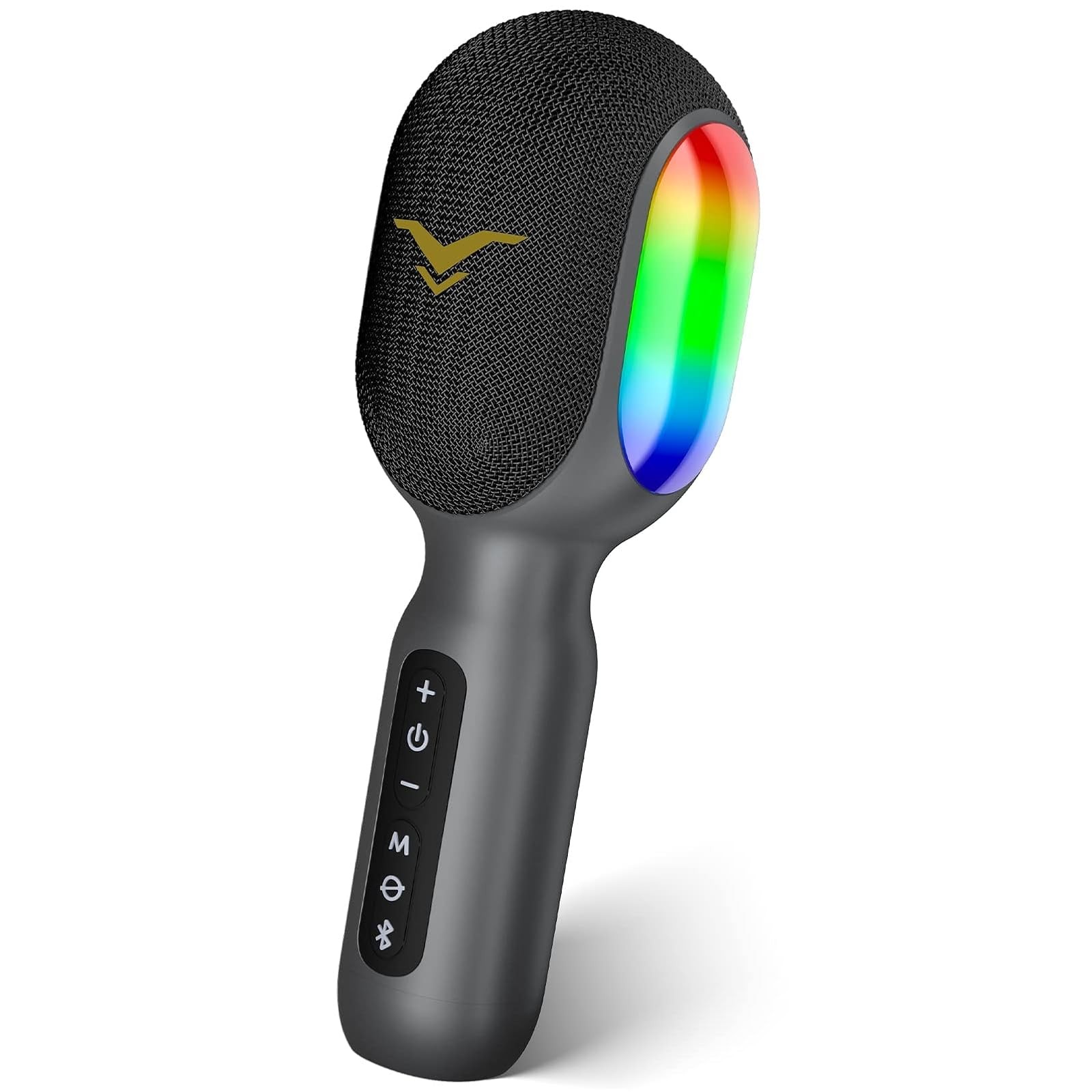 Micrófono inalámbrico Bluetooth para karaoke, altavoz portátil 5 en 1, luces RGB