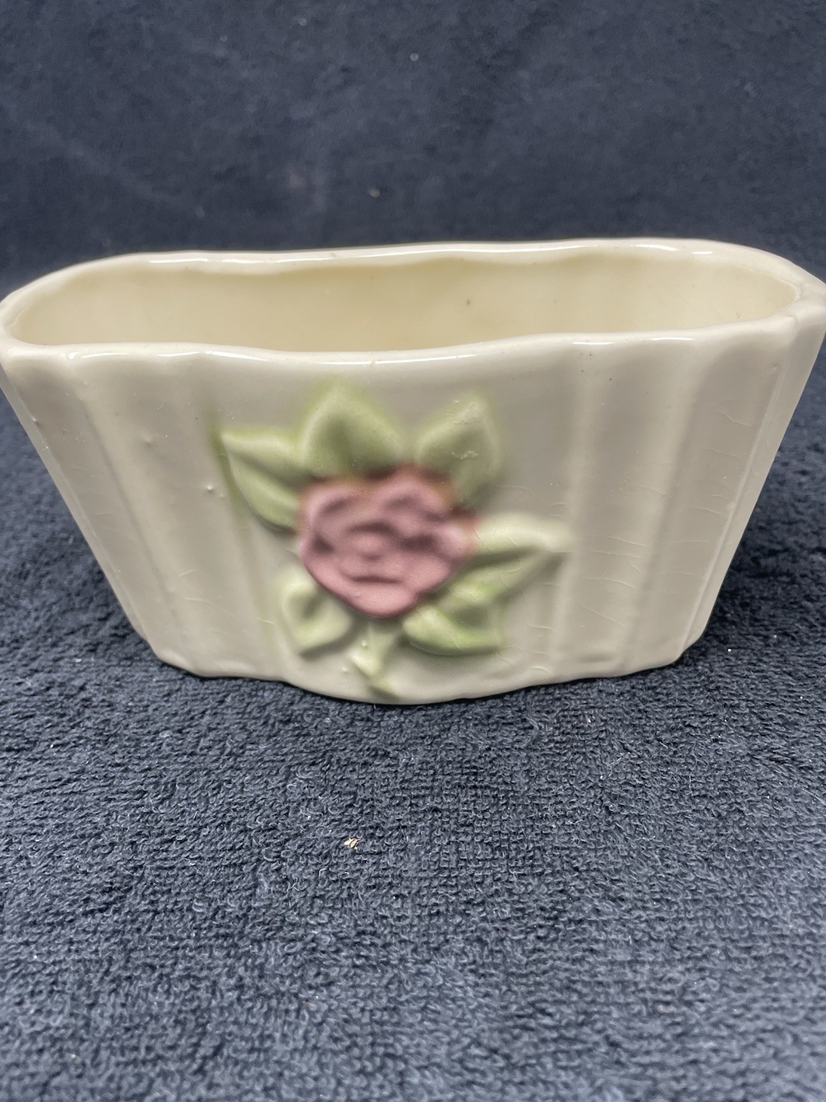 Ceramic Cream Colored Rose Planter