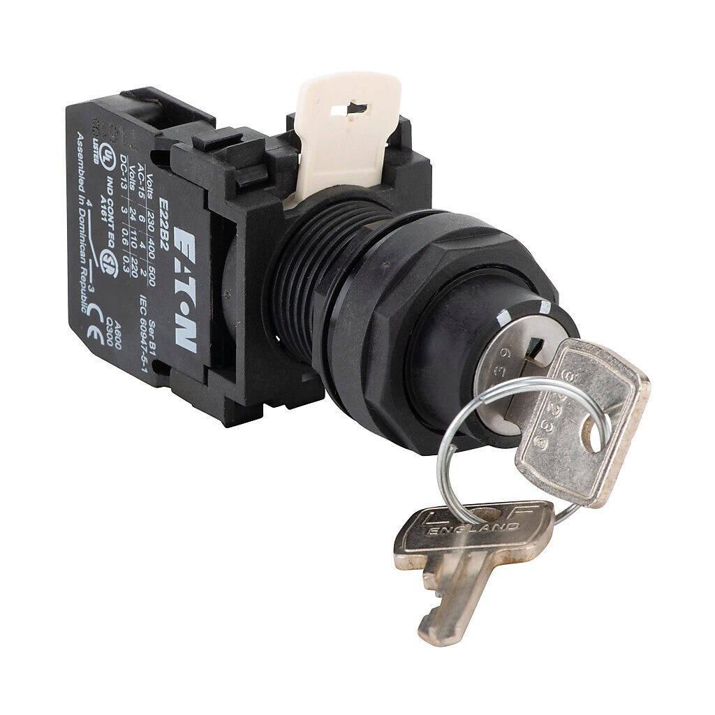 NEW Eaton Cutler Hammer E22KB53A 2-Position Keyed Maintained Selector Switch