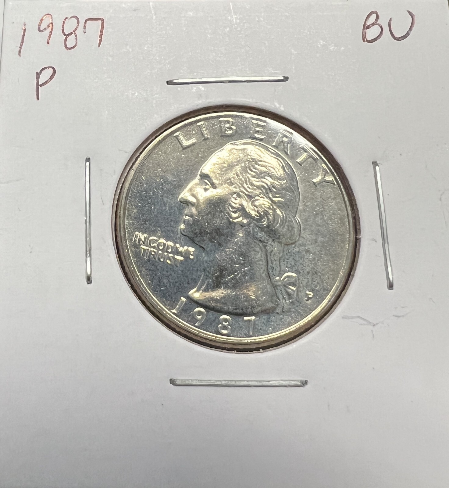 1987-P WASHINGTON QUARTER STRAIGHT FROM MINT SET...ACTUAL COIN #4857