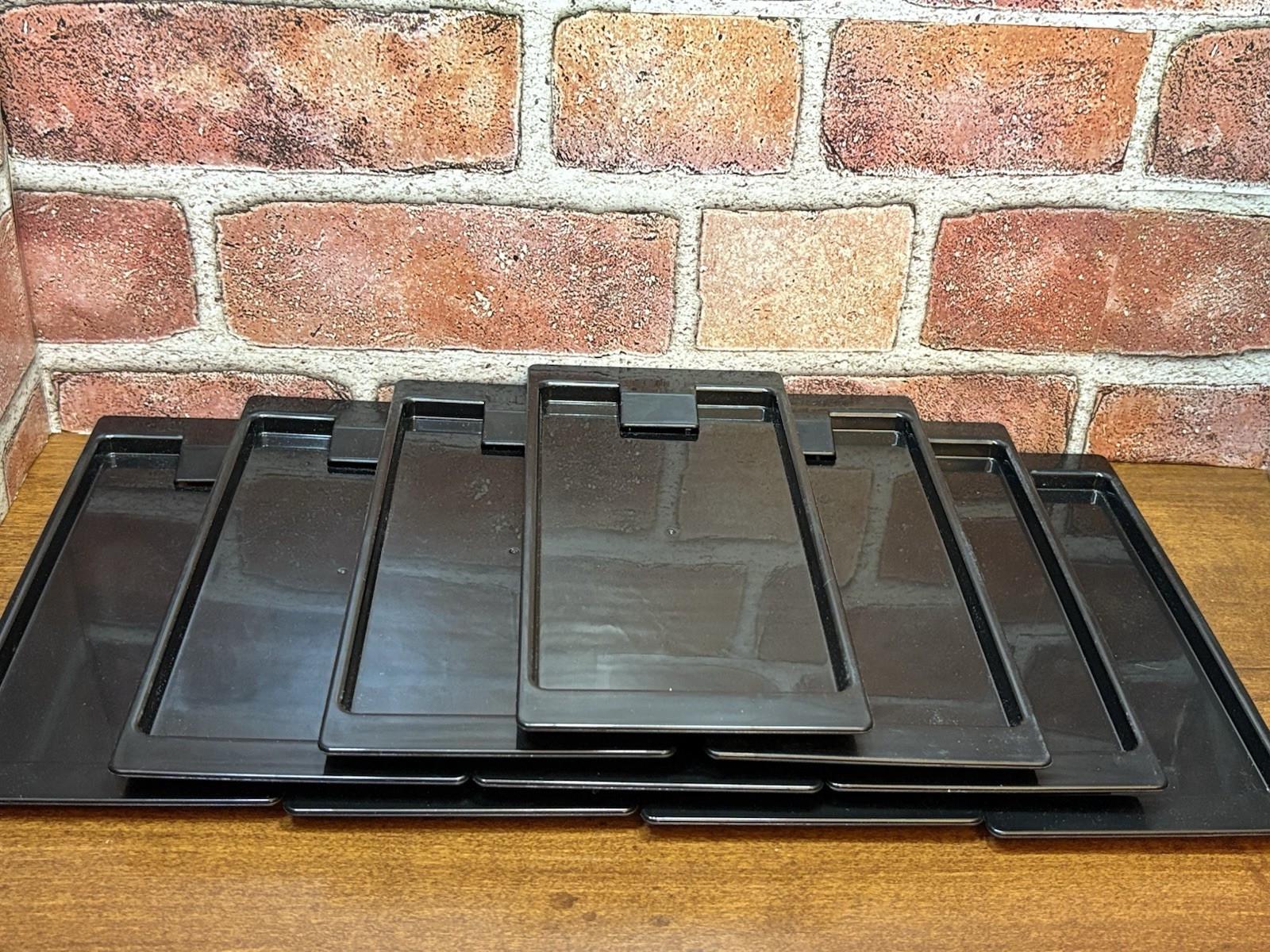 10 Pack Check Holders Black Plastic Tip Trays Restaurant Check Presenters NEW