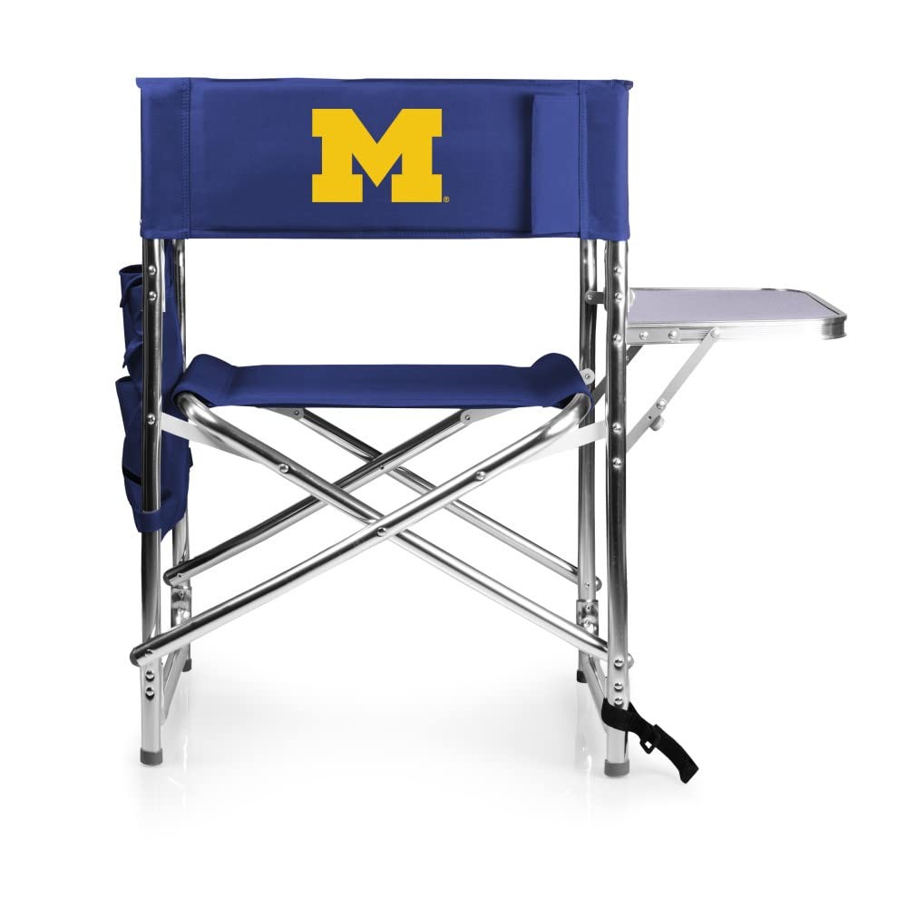 PICNIC TIME NCAA Michigan Wolverines Sports Chair w/ Side Table - Beach Chair