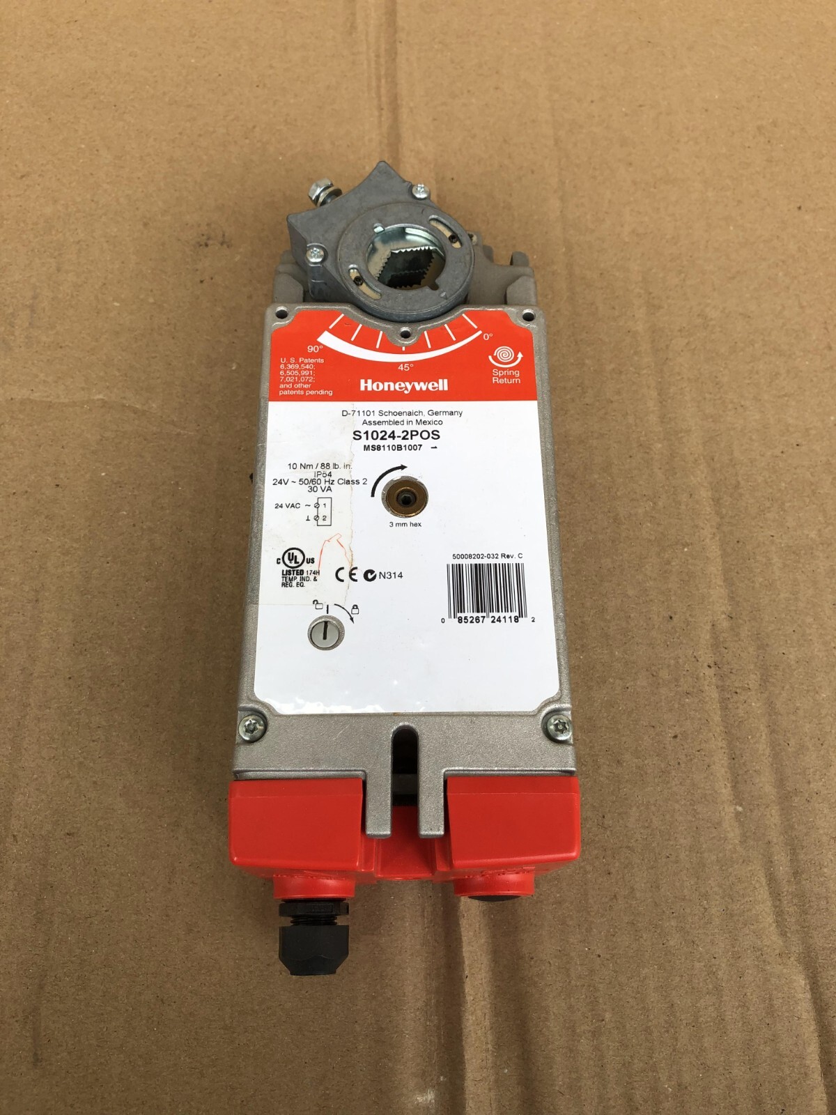 HONEYWELL S1024 DAMPER ACTUATOR MS8110B1007 S10242POS