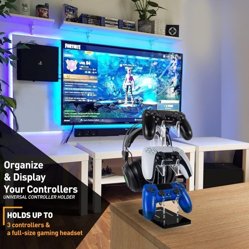 3-Tier Transparent Controller Display Stand, Universal Holder for Xbox