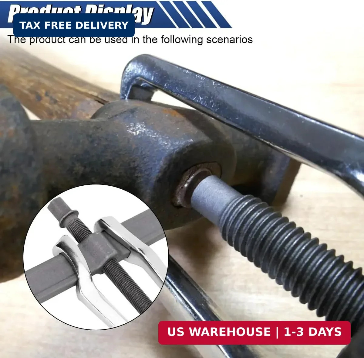 2-Jaw Gear Puller 4 Inch, Adjustable Two Jaws Bearing Puller for Pulley Flywheel