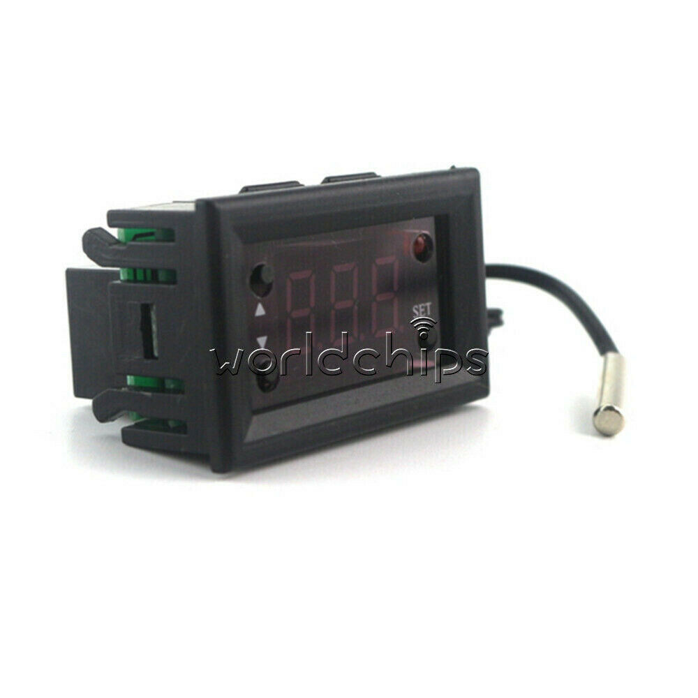 W1218 Thermostat 12V+3Digit Display NTC Sensor Probe Controller Red/Blue W1209WK