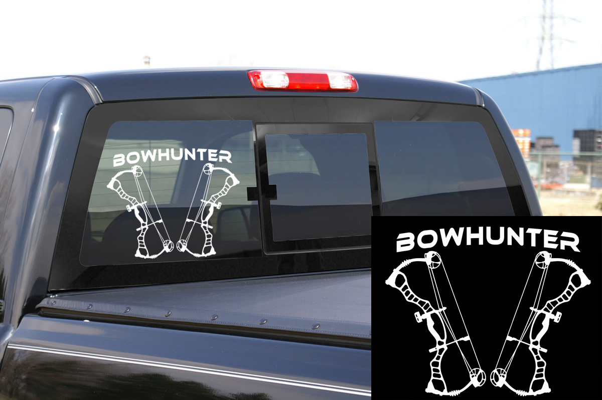 Bow Hunter Decal,Deer skull sticker,Compound bow,archery,deer hunting,bear
