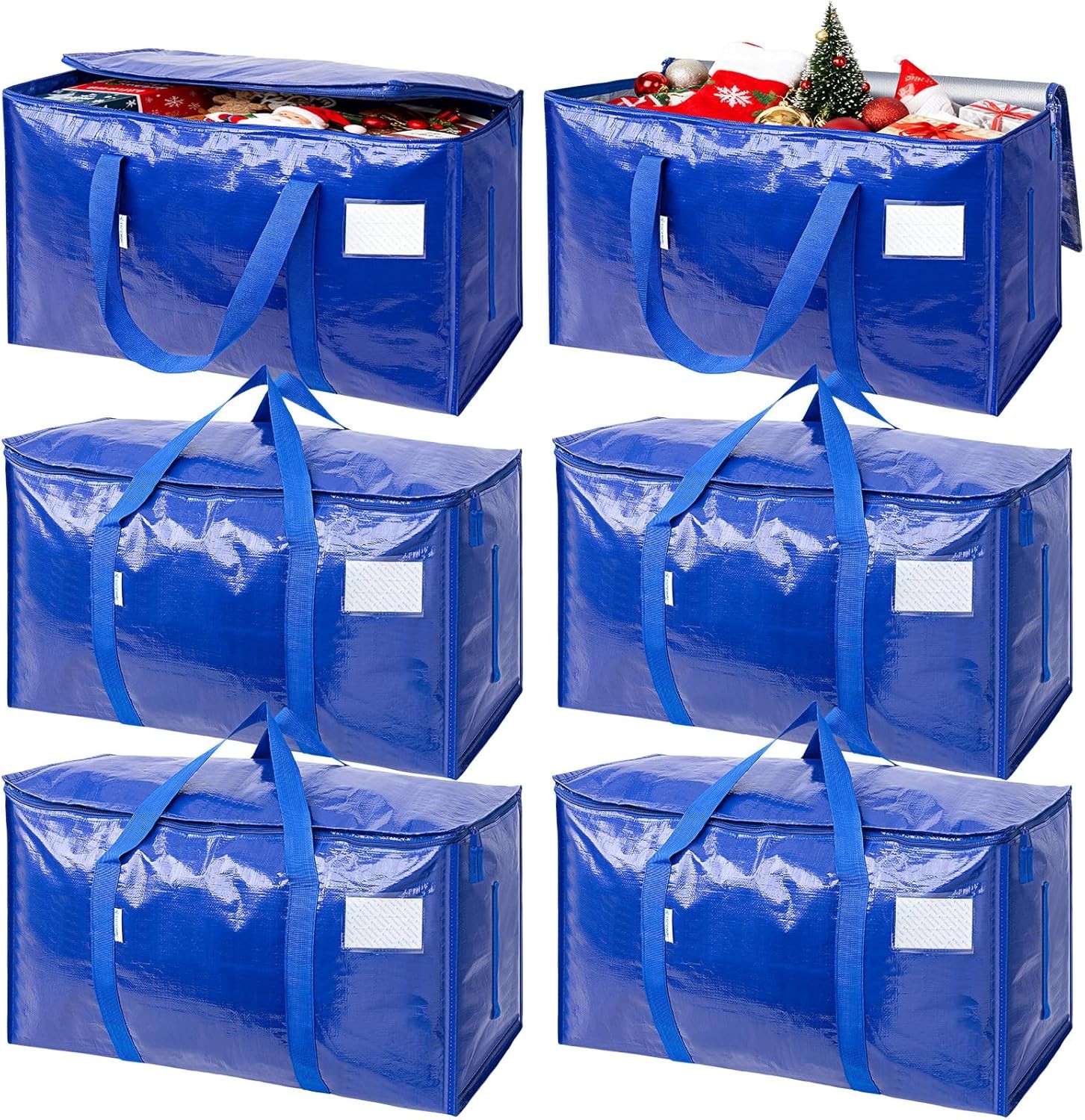 TICONN 6 Pack Extra Large Moving Bags with Zippers Carrying Handles, Heavy-D...