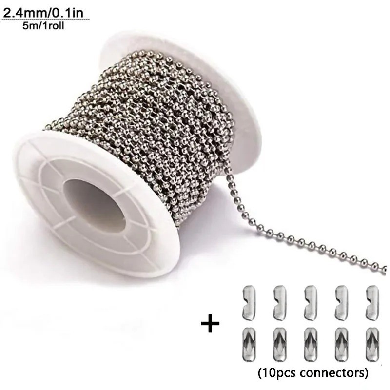 200 Inch Ceiling Fan Pull Chain Upgrade Rust Proof 3.2mm Beaded Pull Chains