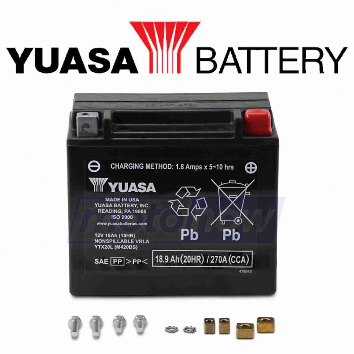 Yuasa Factory Activated Maintenance Free 12V Battery for 2010-2012 Ski-Doo aw