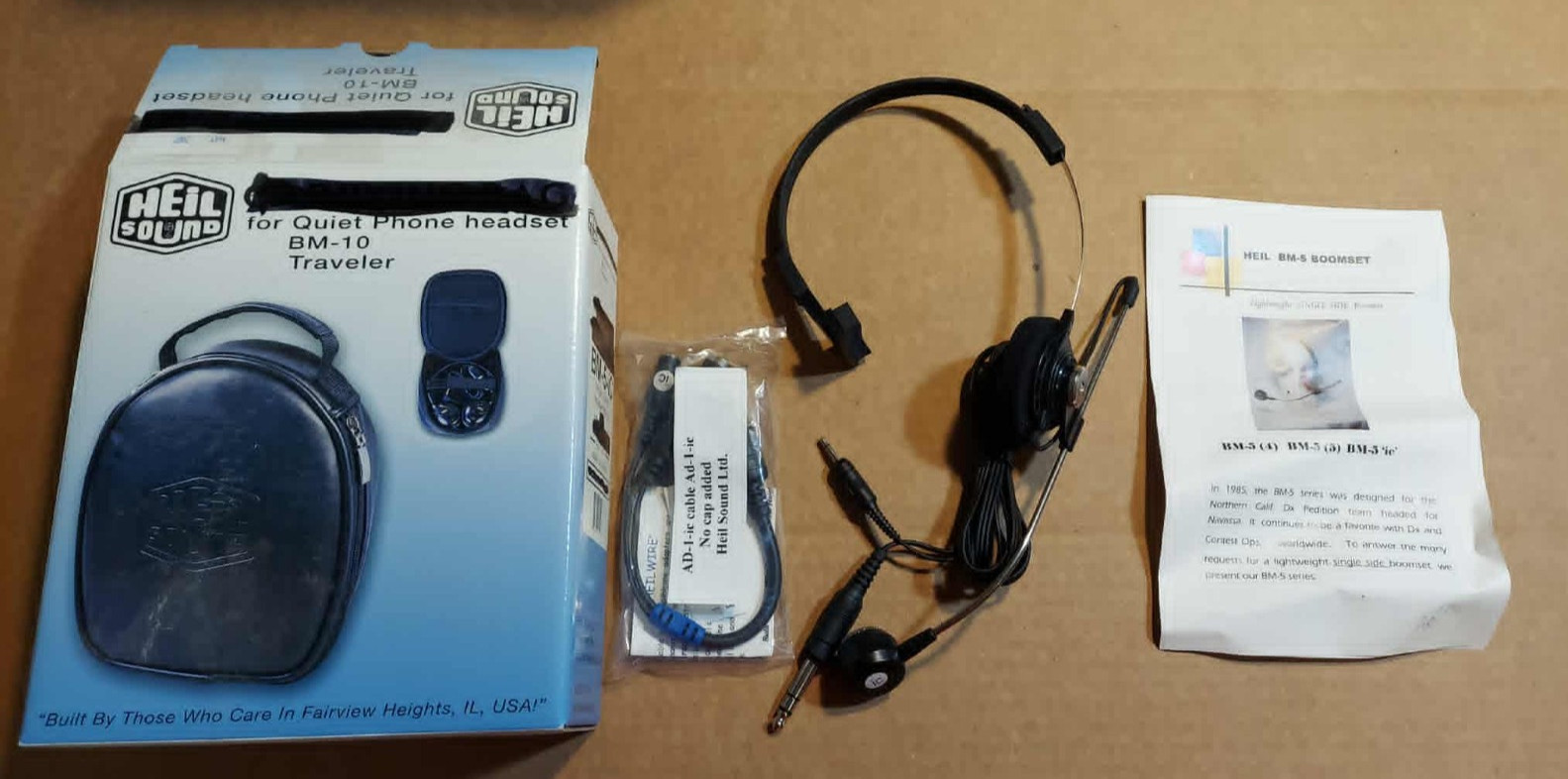 HEIL BM-5iC HEADSET WITH AD-1-iC CABLE INCLUDED~~ NEW!!~~