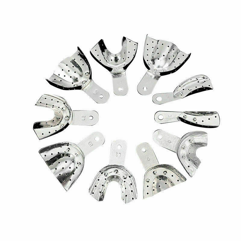 Dental Bite Instrument Aluminum Impression Trays Holes S/M/L/Quadrant/Anterior