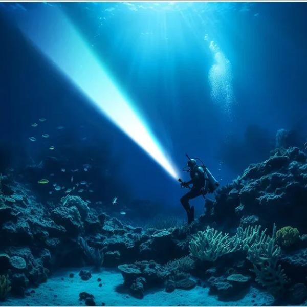 200000LM 2*P100 Diving Flashlight Professional Diving Torch Led Diving Light
