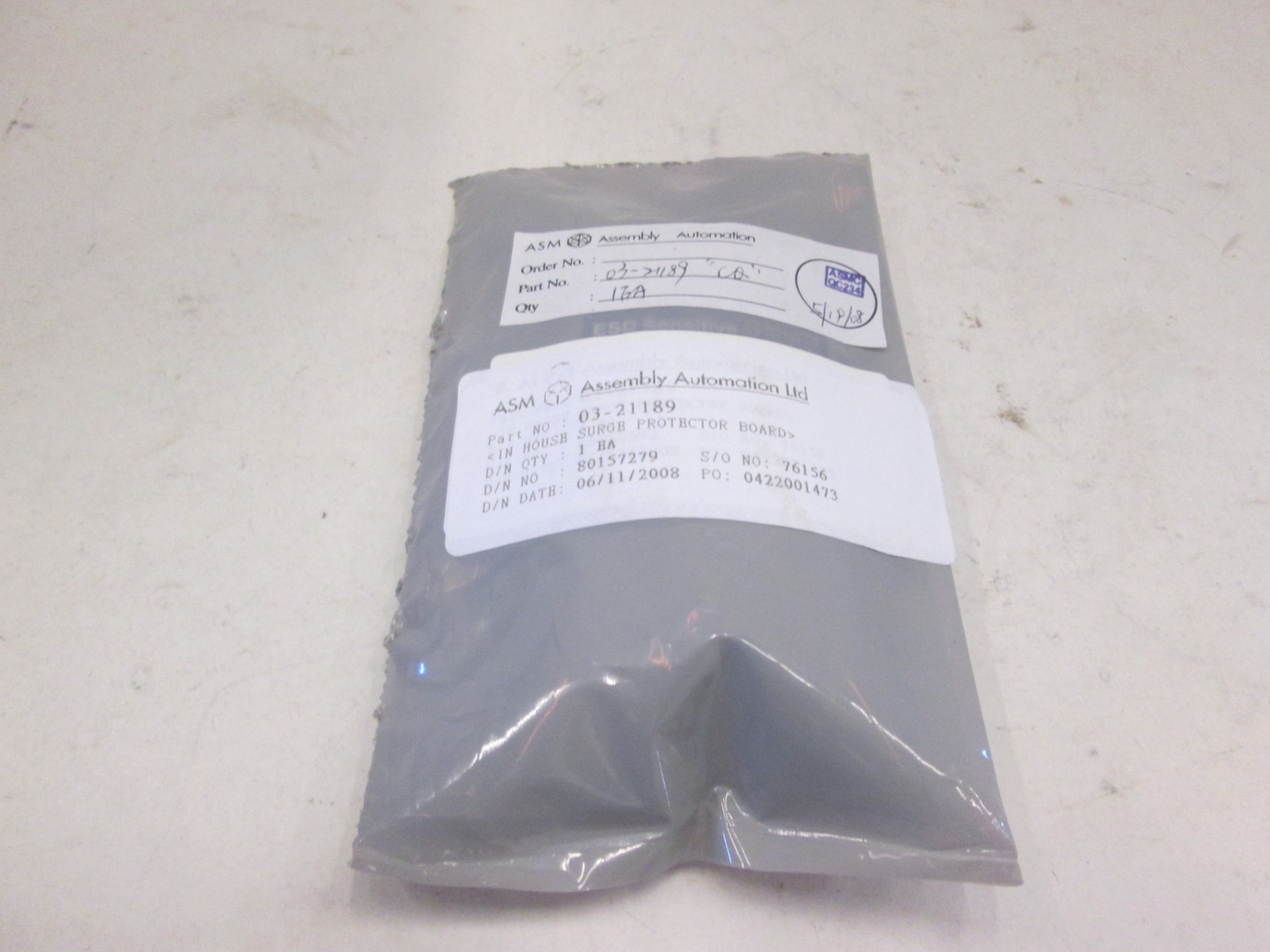 ASM, IN House Surge Protector Board, 03-21189, New