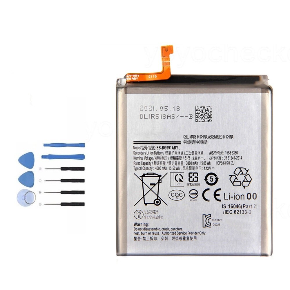 For Samsung Galaxy S21 5G G990 G991 EB-BG991ABY Battery Replacement 4000 mAh Kit