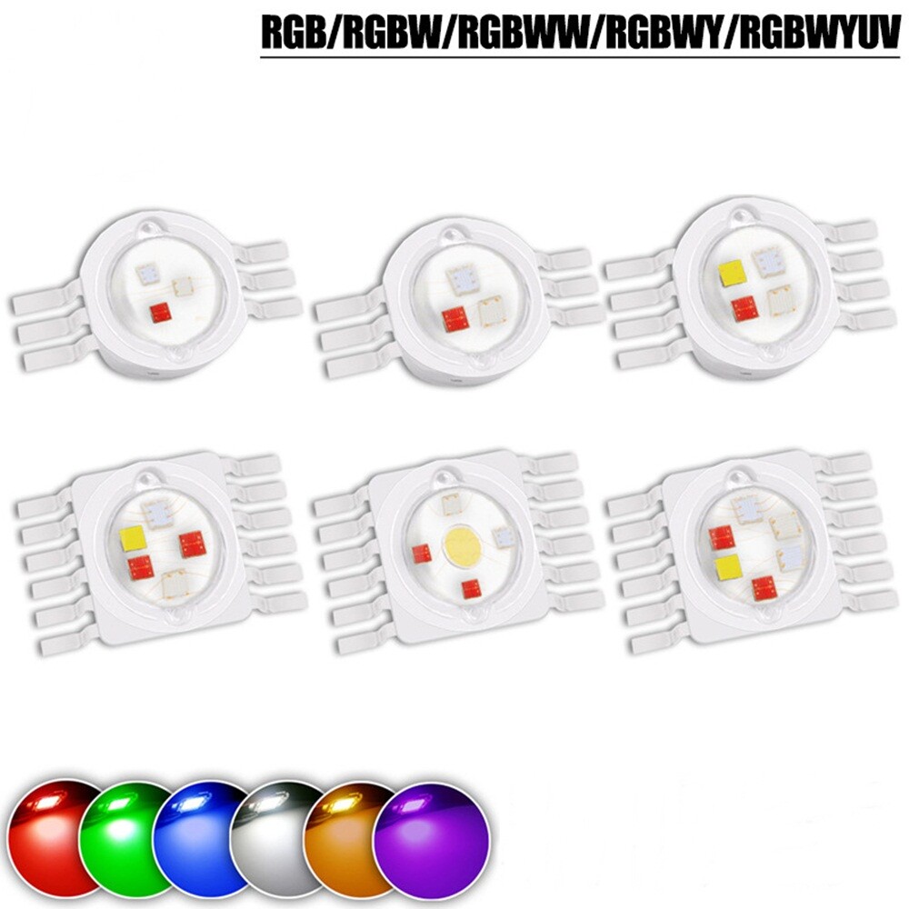 10pcs RGB RGBW RGBWW RGBWY RGBWYUV LED Chip Full Color Red Green Blue White Warm