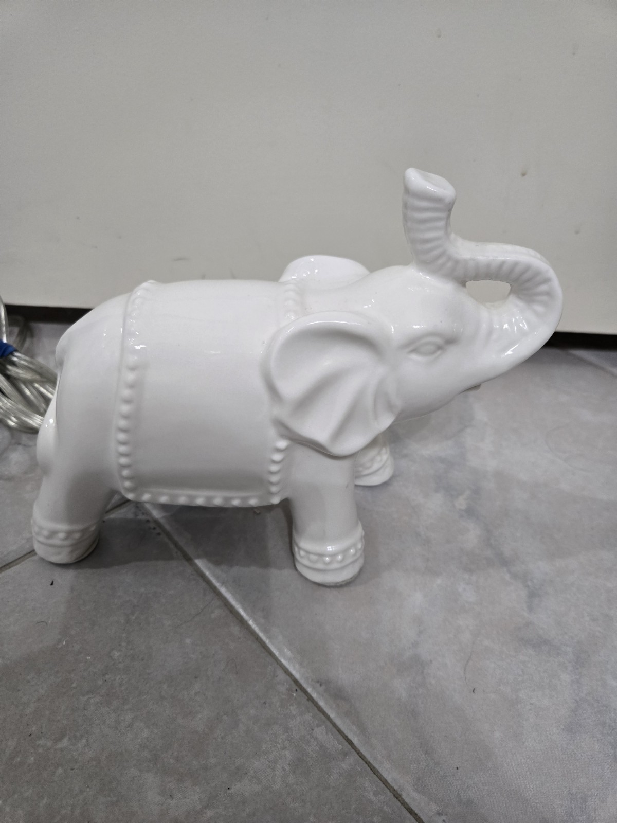White Ceramic Elephant Night Light Tested Works