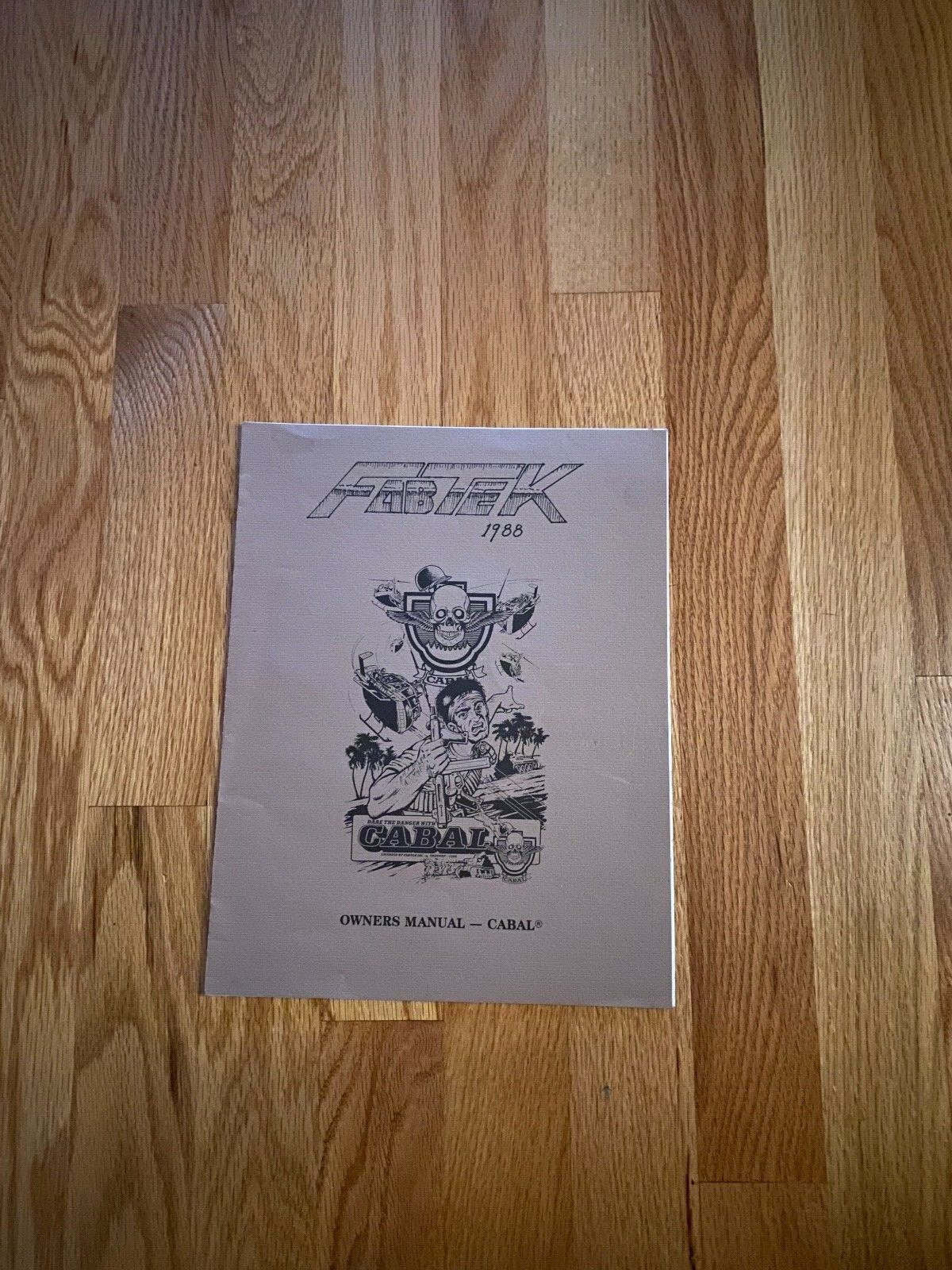 Cabal Video Arcade Game Owners Manual, Fabtek 1988