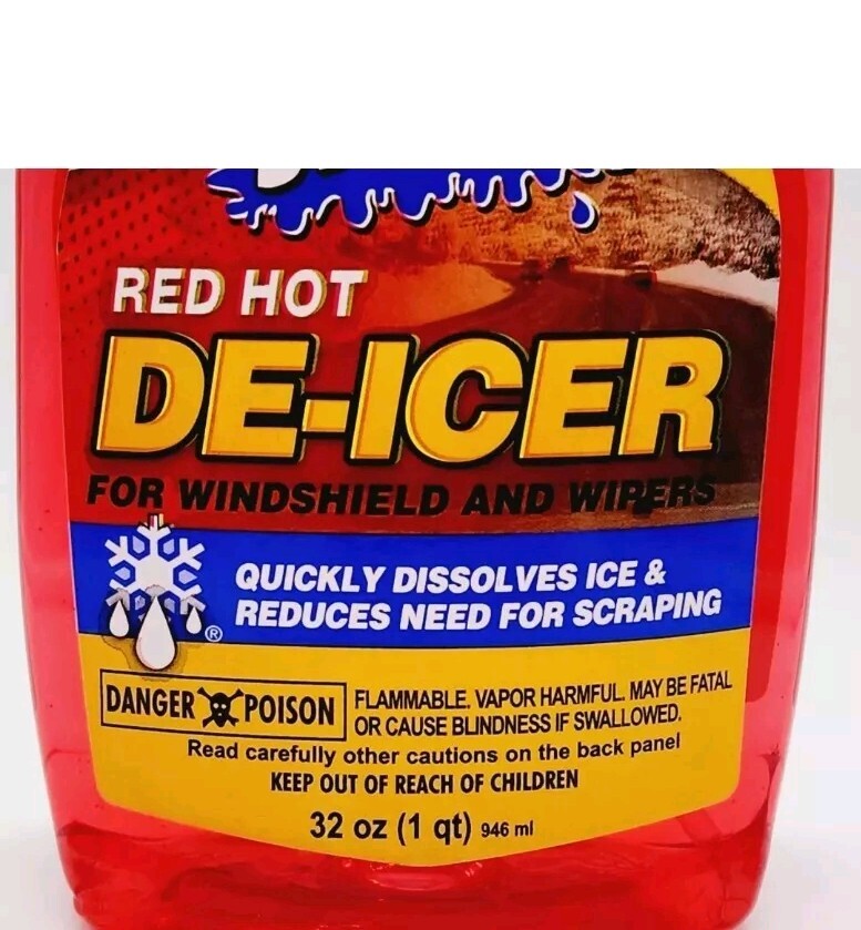 SPLASH Red Hot De-icer Windshield Trigger Spray 32 Ounces, New. Melts Ice Safely