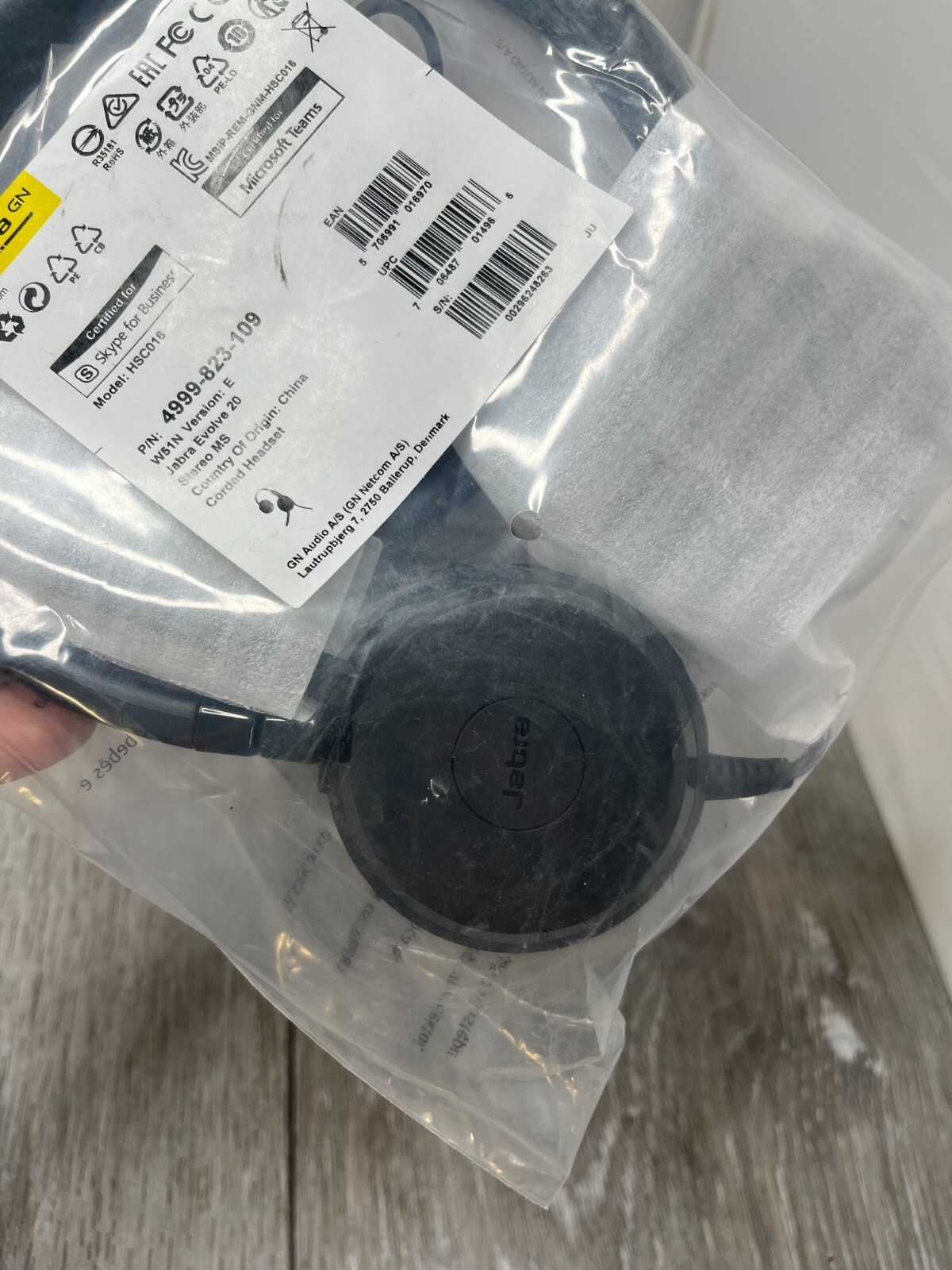 Jabra HSC016 Evolve 20 Stereo MS Corded Headset, Black