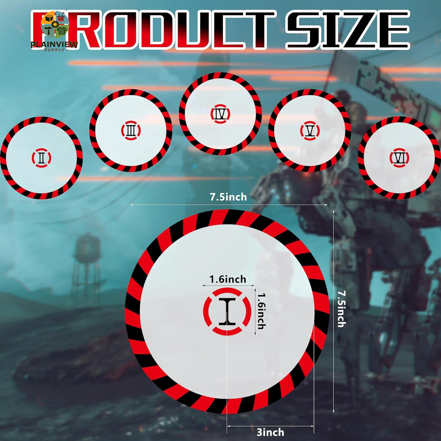 6 Pcs Objective Point Markers round PVC Objective Marker Gaming Accessory, Minia