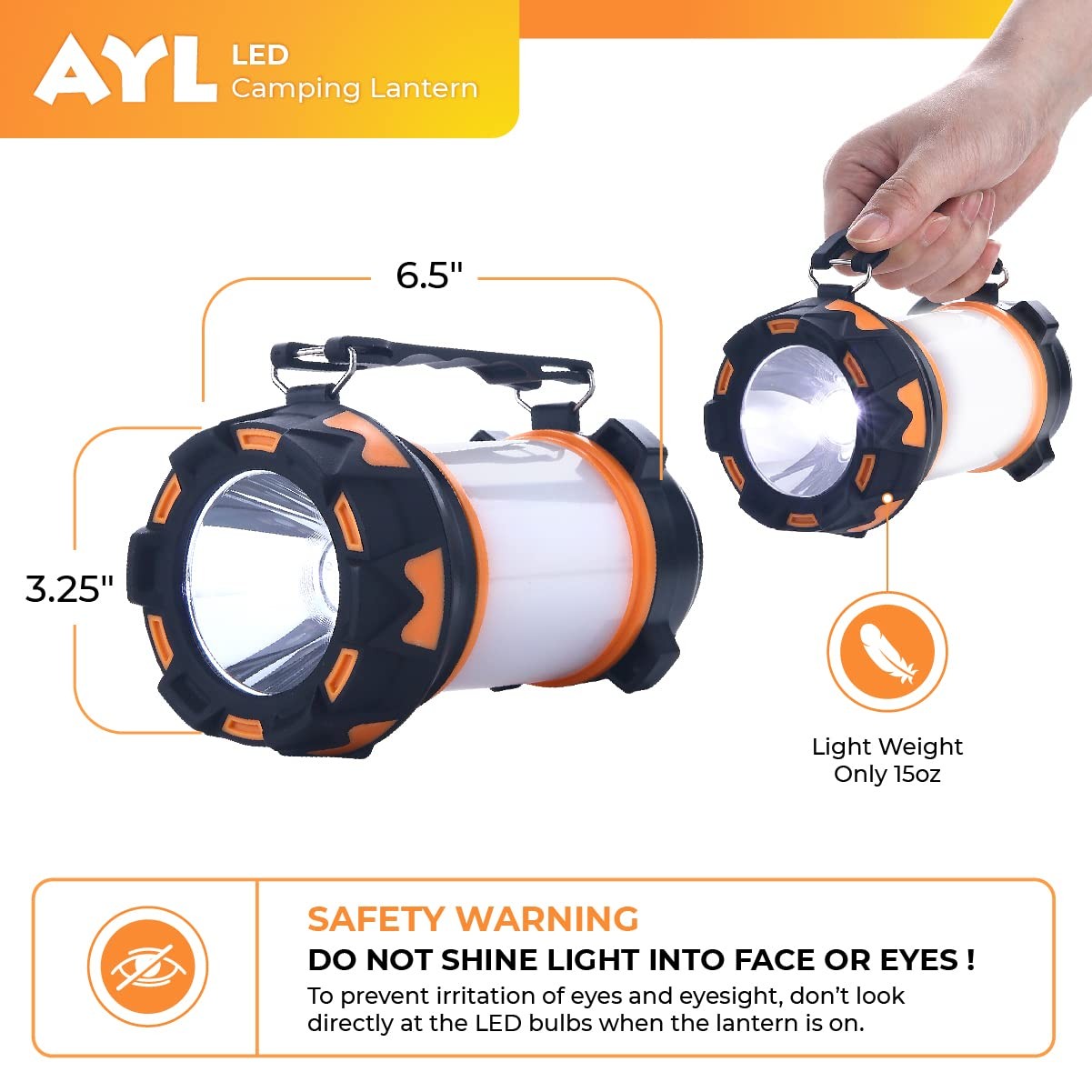 LED Camping Lantern Rechargeable, Super Bright Lantern Flashlight and 360 Deg...