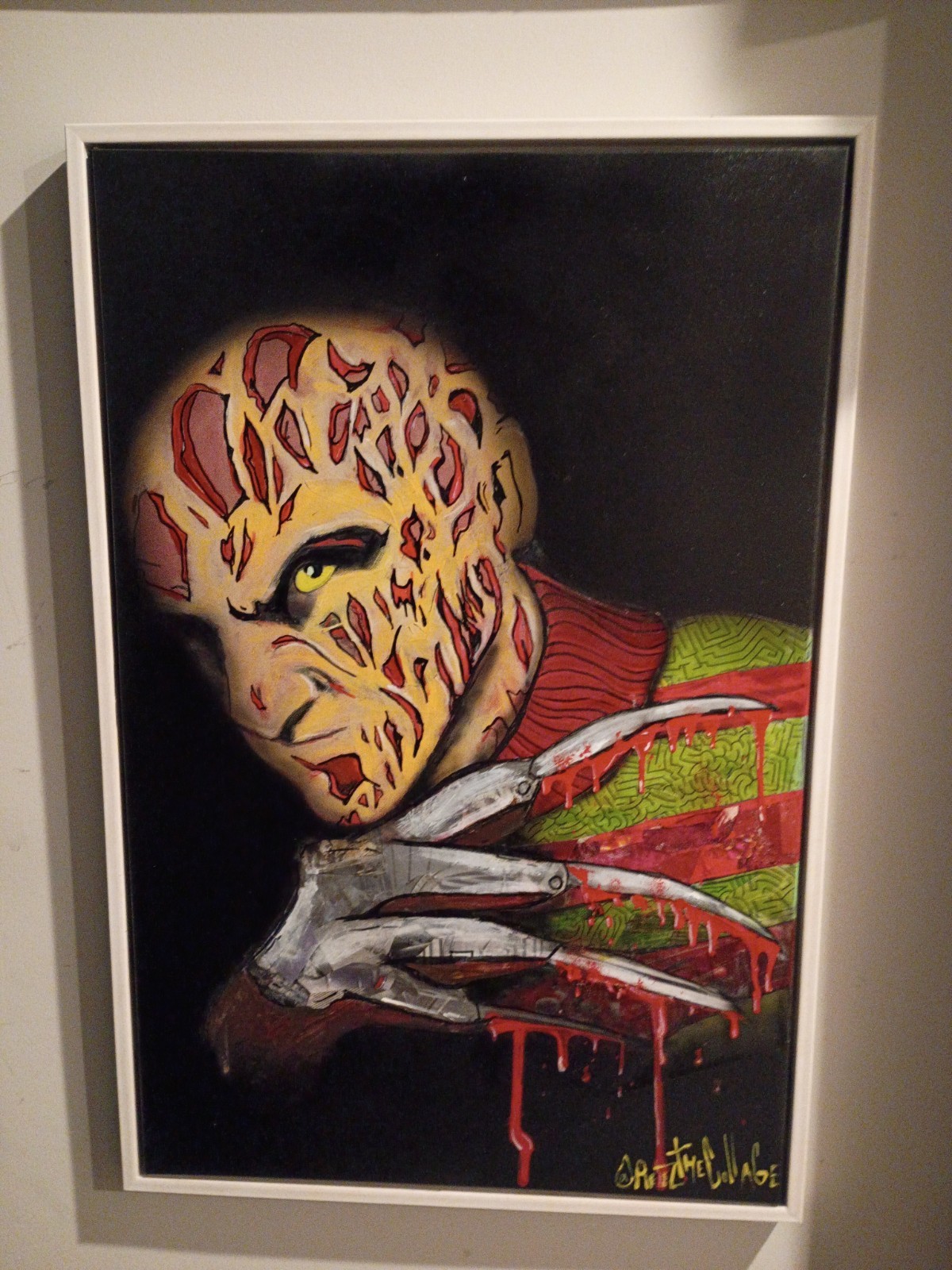 Freddy Krueger Portrait Nightmare On Elm Street Handmade Art Decor Horror Movie
