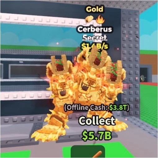 Roblox Gold Secret Cerberus Virtual Collectible Game Item Asset In-Game Pet
