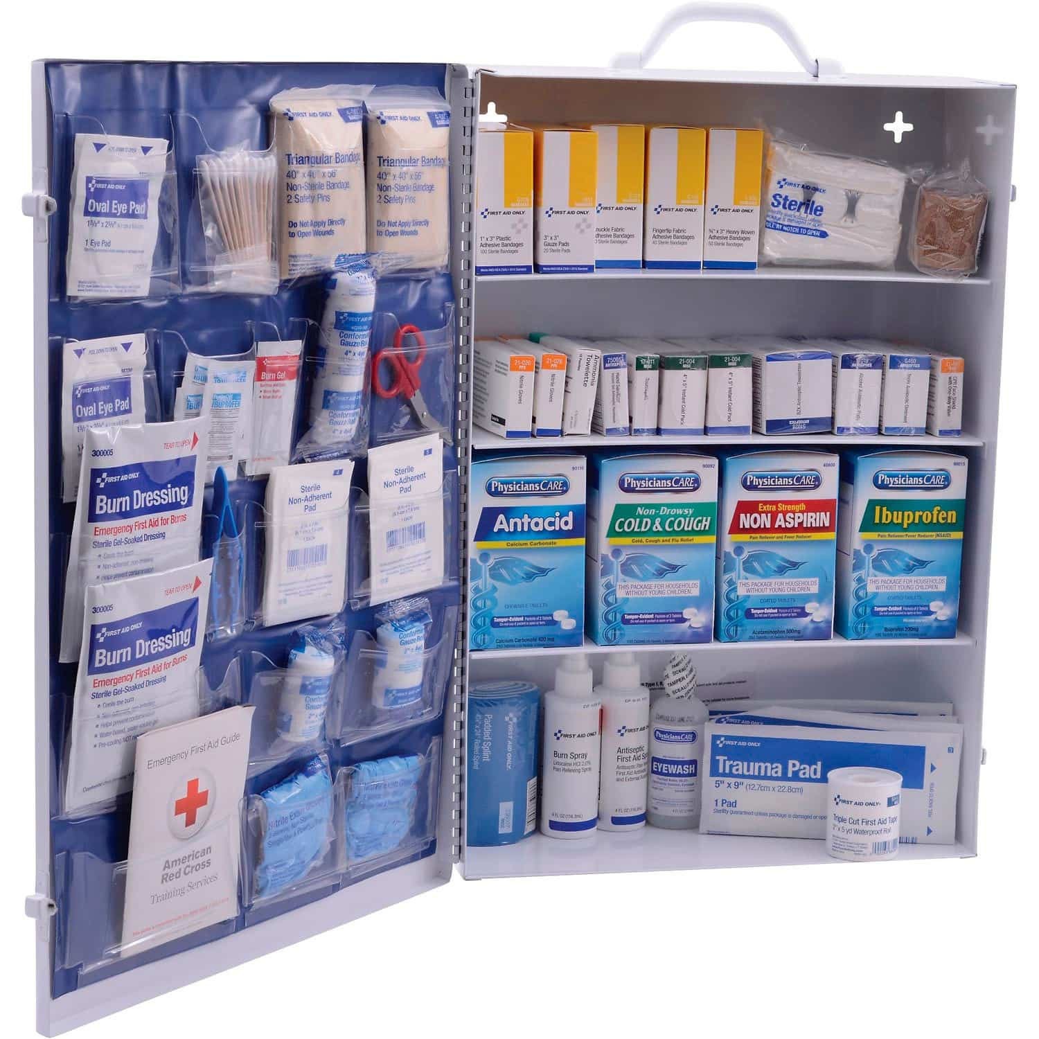 Global Industrial First Aid Kit 100-150 Person ANSI Compliant 4-Shelf Steel