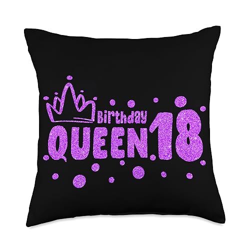 Birthday Queen 18 Years Throw Pillow