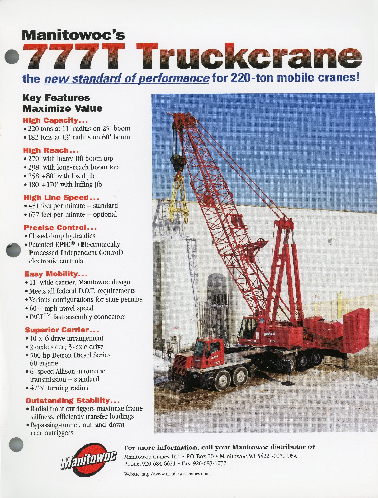 Manitowoc Crane Brochure Collection