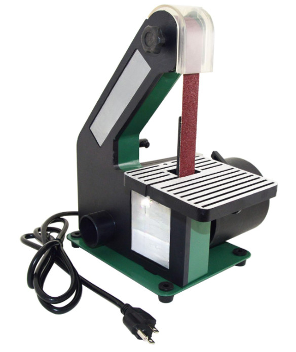 Lijadora de banda mini 1×30 con motor de 3400 RPM, compacta y eficiente