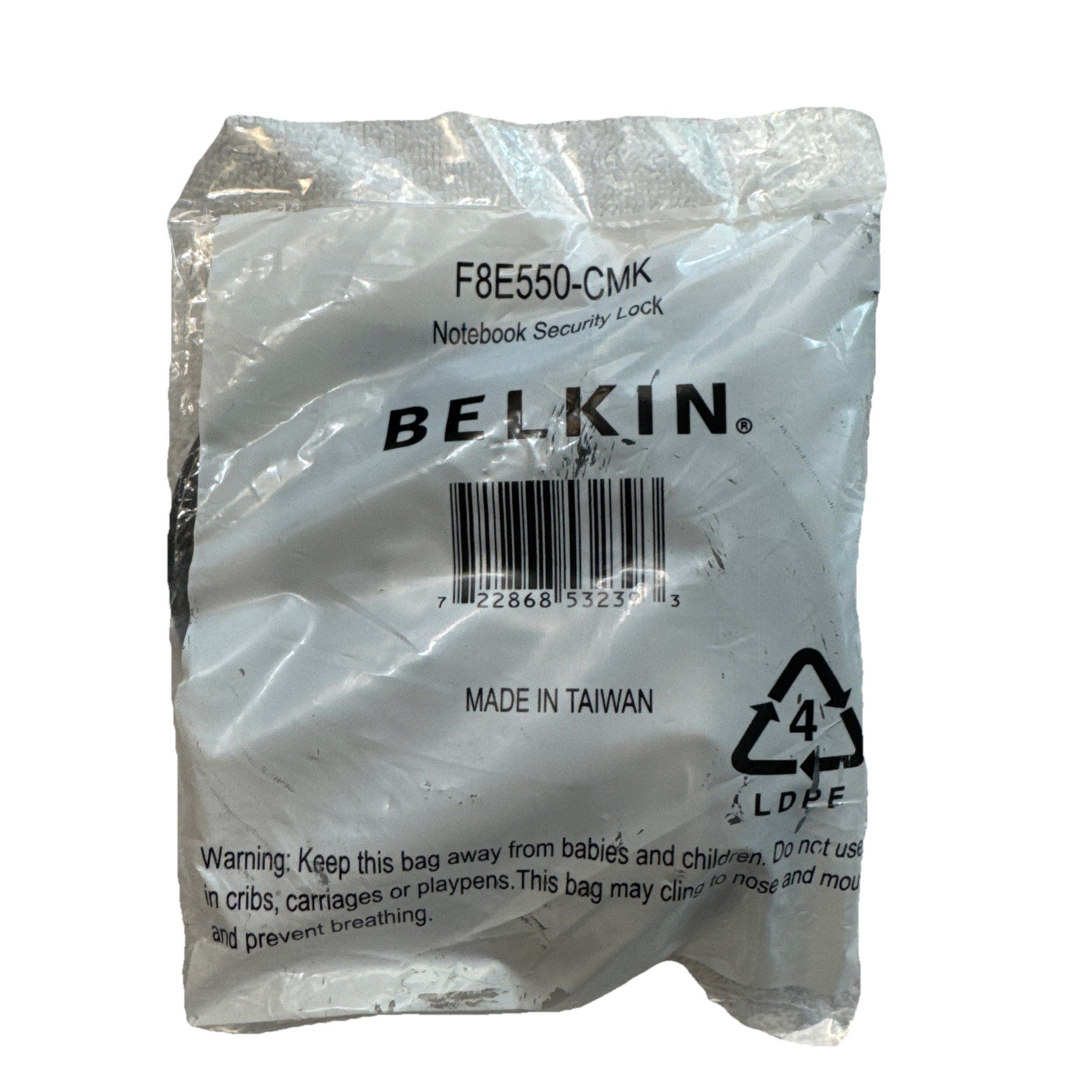Belkin F8E550-CMK Laptop Security Cable Lock – Master Keyed – NEW Sealed