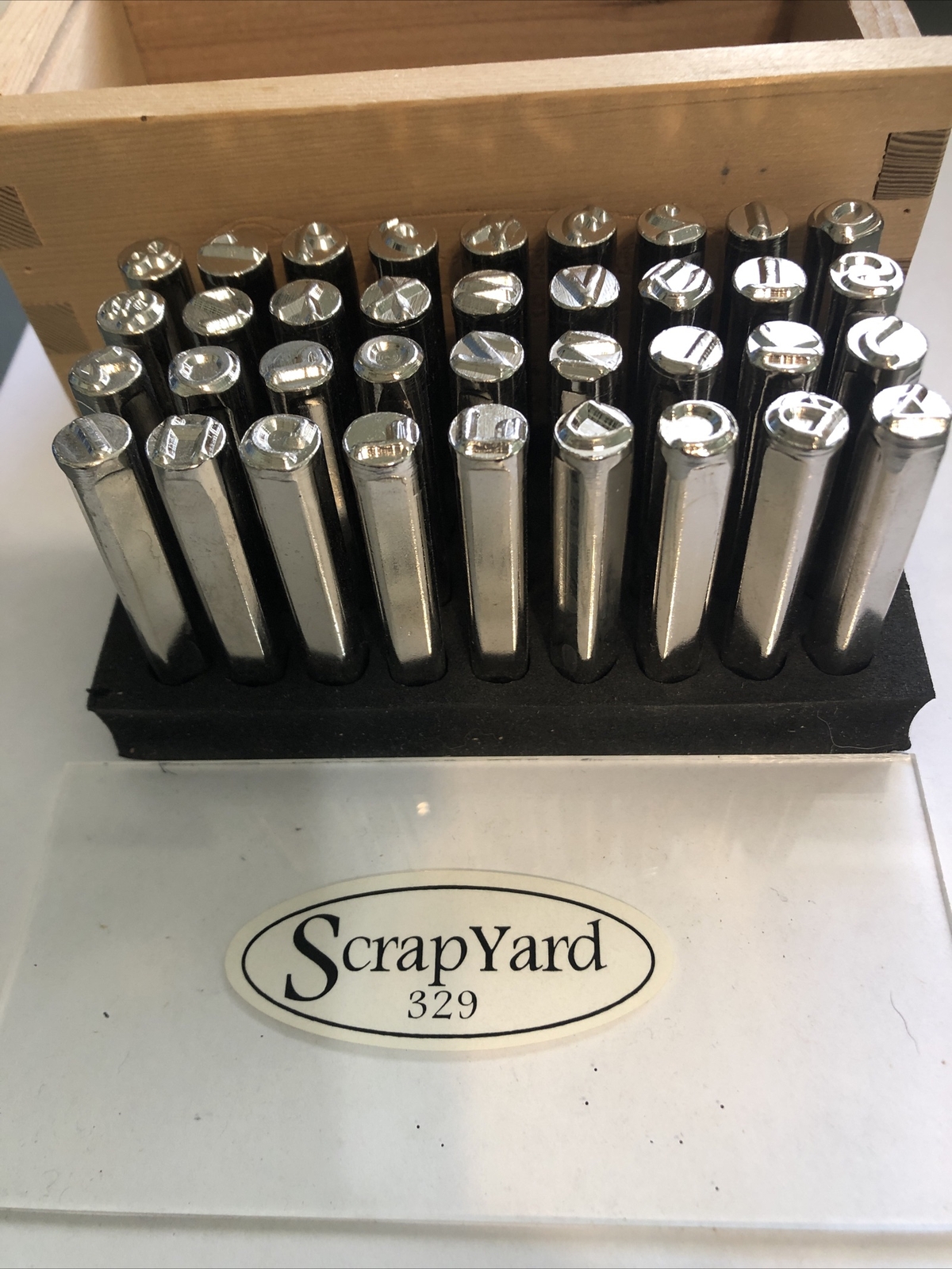 Scrapyard 329 1/4” Letter /Number Stamp Punch 36 Piece Set Scrapbook Crafts