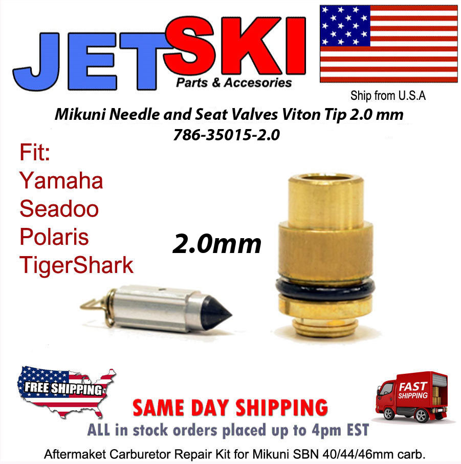 YAMAHA SEADOO POLARIS TIGERSHARK  SIZE 1.5, 2.0, & 2.3mm  VITON TIP SBN and SBNI