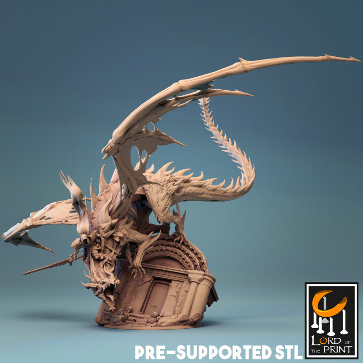 DREAD LORD ON BLACK CURSED ZOMBIE DRAGON D&D RPG War Gaming Lord of the Print