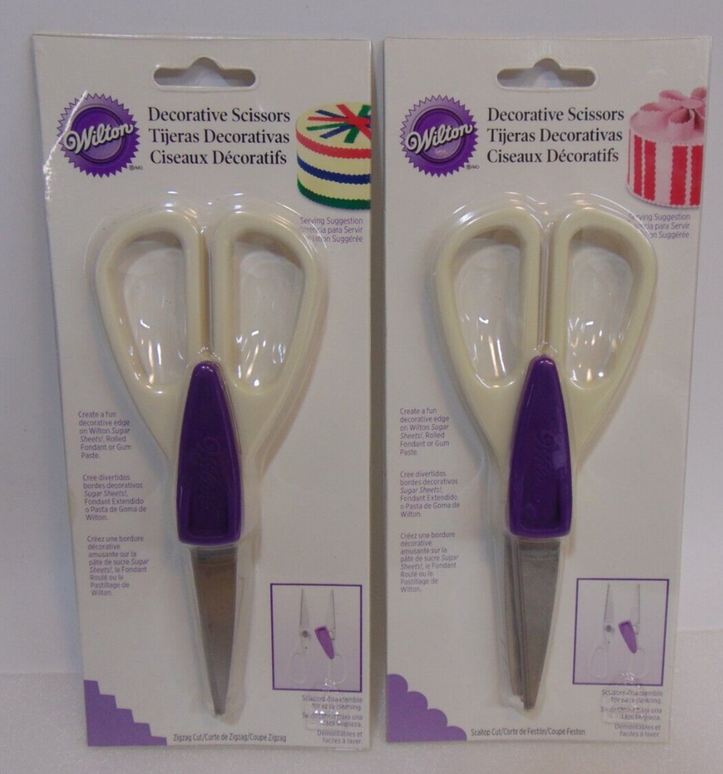 Wilton Cake Decorating Scissors Scallop Zigzag Icing Decorative Edges Rolled 2