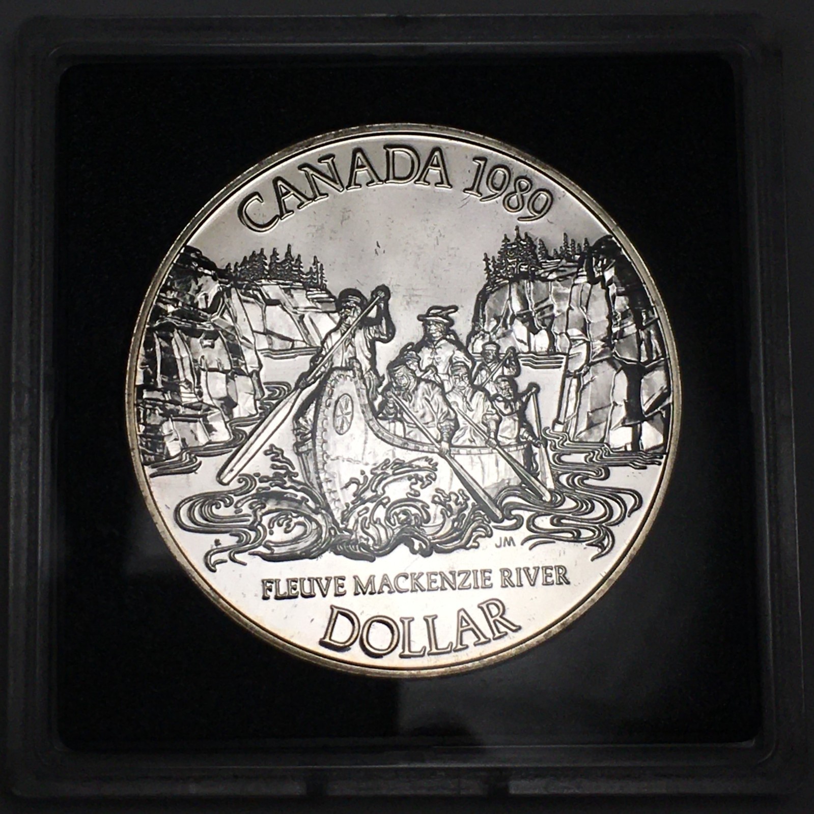 1989 Canada Silver Dollar - MacKenzie River - KM#168 .375 ASW - 8268-SF
