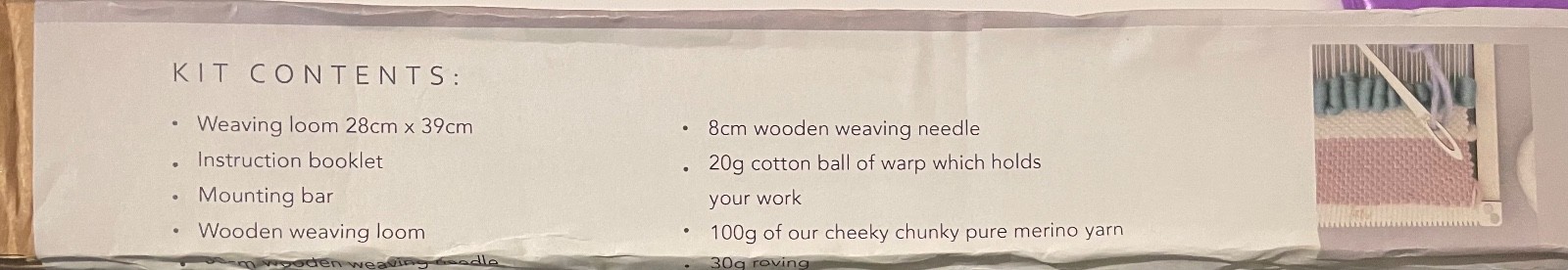 Wool Couture Wall Hanging Weaving KIT & LOOM 28cm x 39cm Lg Rectangular