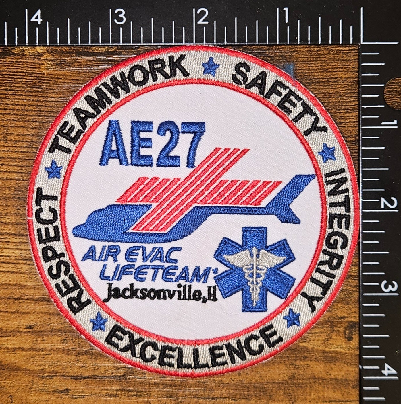 Air Evac Lifeteam Jacksonville Illinois AE27 Rescue Medevac Helicopter Patch