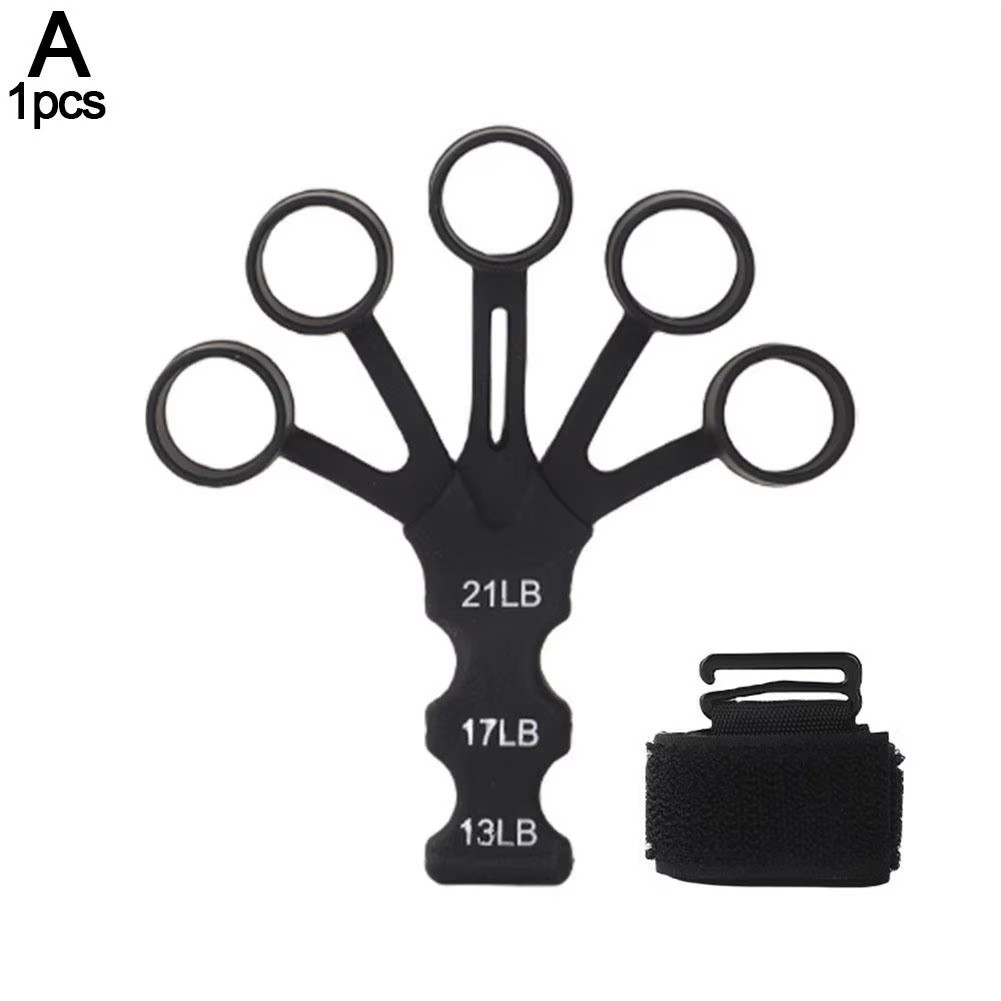 Hand Grip 5 Finger Exerciser Strength Trainning Power Forearm Rehabilitation Sil