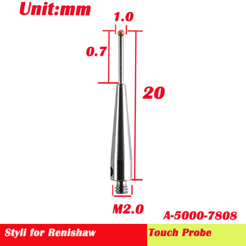CMM Touch Probe for CMM CNC Machine A-5000-7808 M2 L20mm Thread 1.0mm Ruby Ball